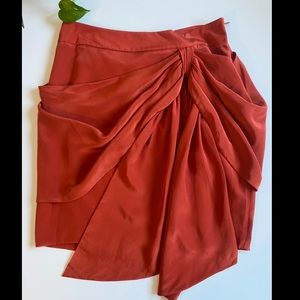 100% Silk "African Sun Draped Silk Skirt", Size Medium, authentic Y2K